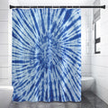 Blue Tie Dye Print Shower Curtain