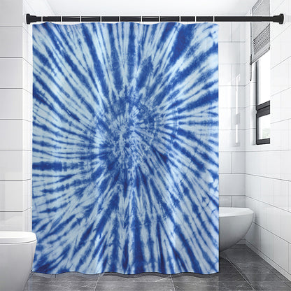 Blue Tie Dye Print Shower Curtain