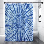 Blue Tie Dye Print Shower Curtain