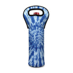 Blue Tie Dye Print Single Neoprene Wine Tote