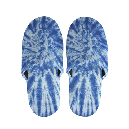 Blue Tie Dye Print Slippers
