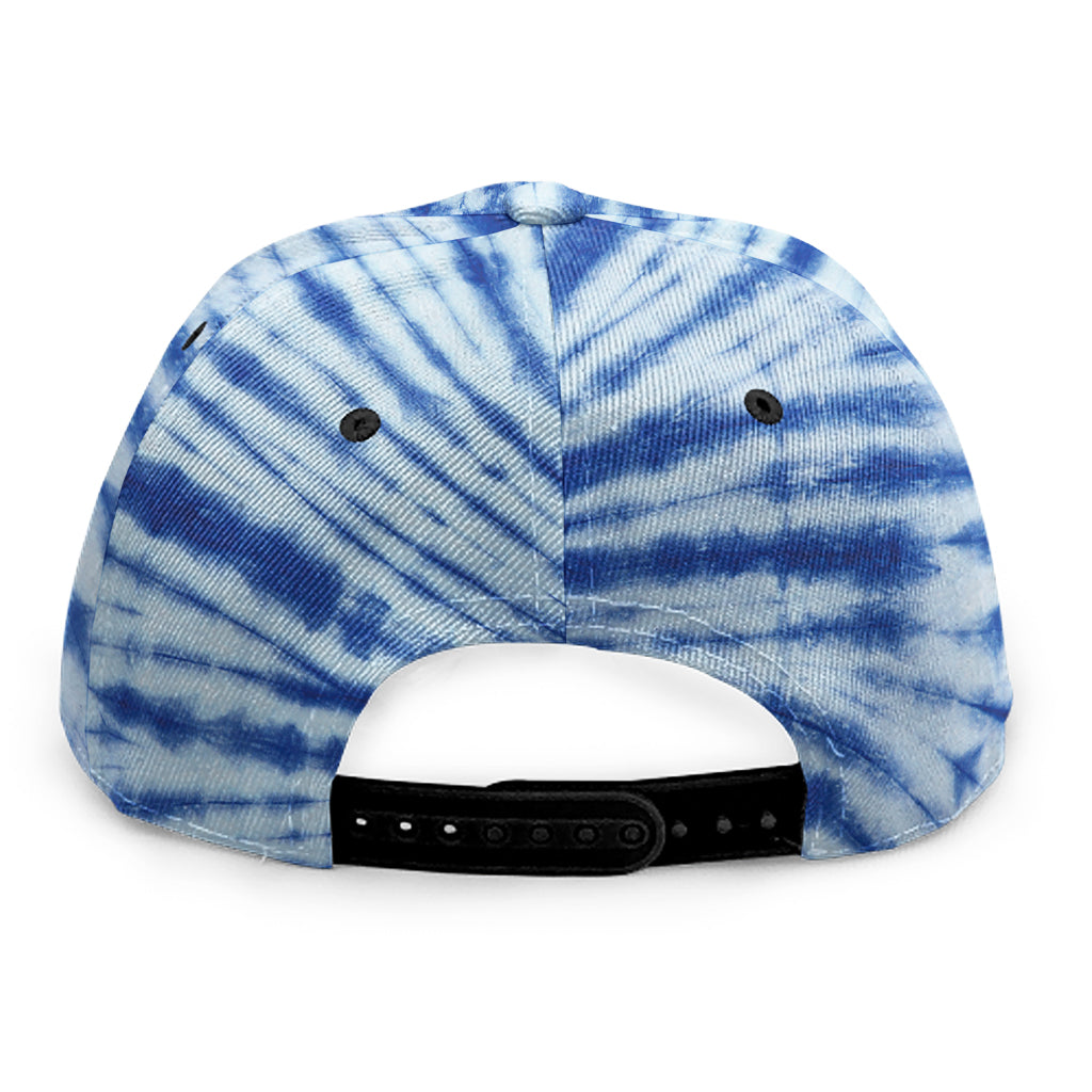 Blue Tie Dye Print Snapback Cap
