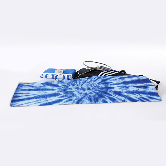 Blue Tie Dye Print Sports Towel