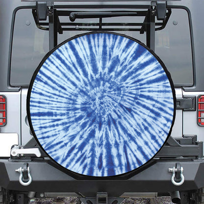 Blue Tie Dye Print Tire Cover