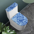 Blue Tie Dye Print Toilet Lid And Tank Cover Set
