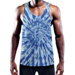 Blue Tie Dye Print Training Tank Top