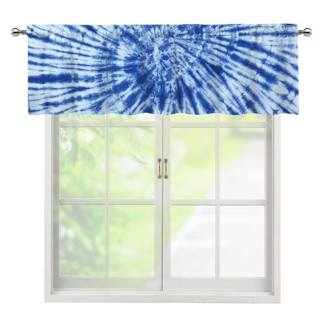 Blue Tie Dye Print Window Valance