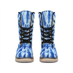 Blue Tie Dye Print Winter Boots