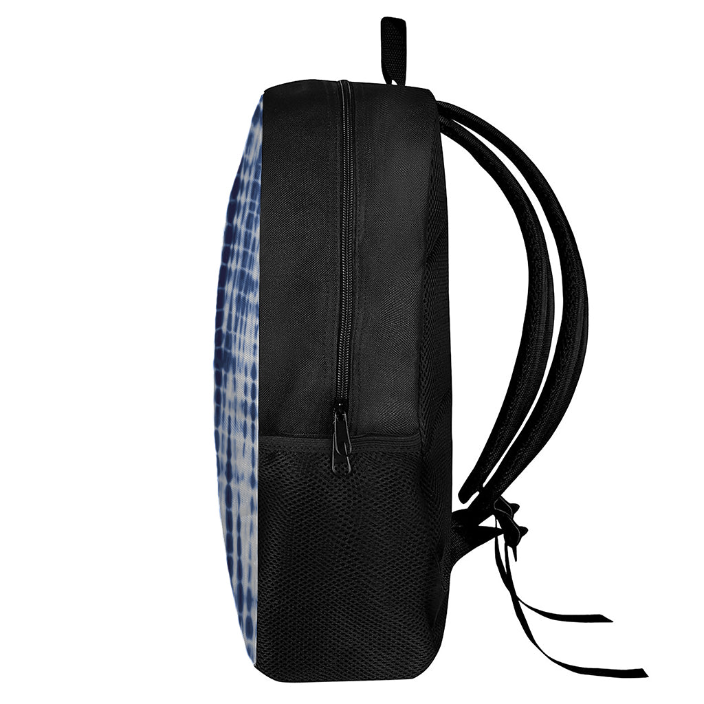 Blue Tie Dye Shibori Print 17 Inch Backpack
