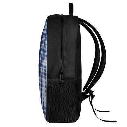 Blue Tie Dye Shibori Print 17 Inch Backpack