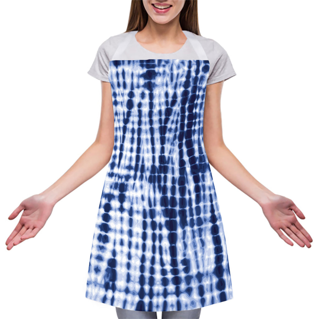 Blue Tie Dye Shibori Print Adjustable Apron