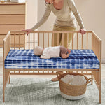Blue Tie Dye Shibori Print Baby Crib Sheet