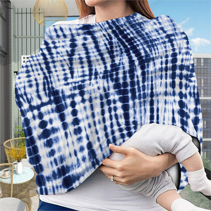 Blue Tie Dye Shibori Print Baby Seat Cover