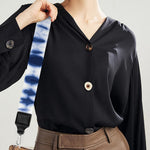 Blue Tie Dye Shibori Print Bag Strap