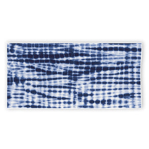 Blue Tie Dye Shibori Print Beach Towel