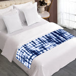 Blue Tie Dye Shibori Print Bed Runner