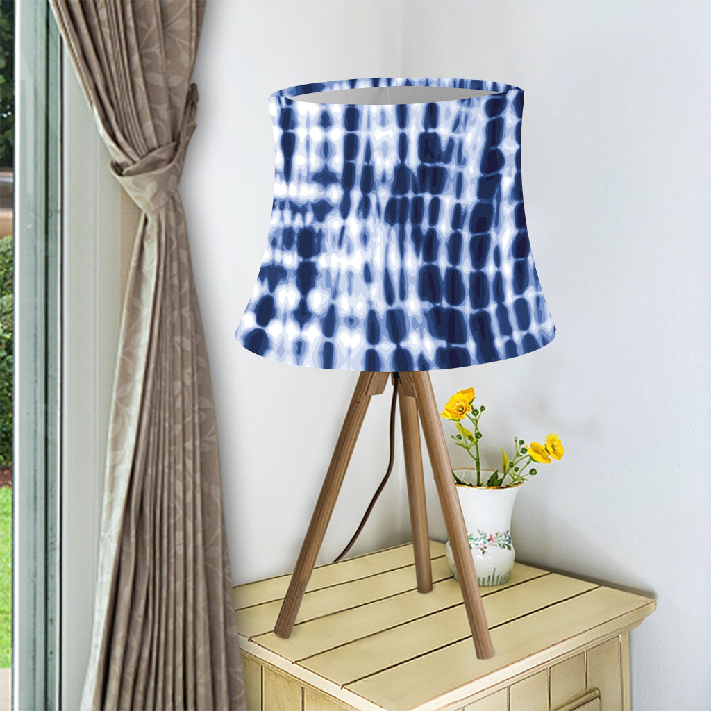 Blue Tie Dye Shibori Print Bell Lamp Shade