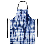 Blue Tie Dye Shibori Print Bib Apron With Pocket