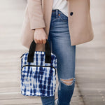 Blue Tie Dye Shibori Print Bible Tote Bag