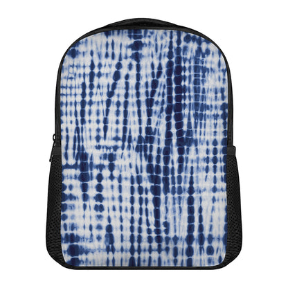 Blue Tie Dye Shibori Print Casual Backpack