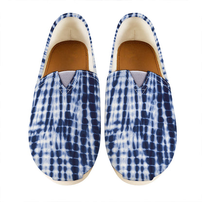 Blue Tie Dye Shibori Print Casual Shoes