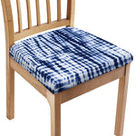 Blue Tie Dye Shibori Print Chair Cushion Cover