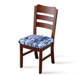 Blue Tie Dye Shibori Print Chair Cushion Cover