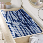 Blue Tie Dye Shibori Print Changing Pad Cover