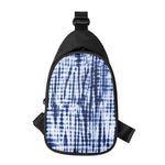 Blue Tie Dye Shibori Print Chest Bag