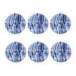 Blue Tie Dye Shibori Print Coaster Set
