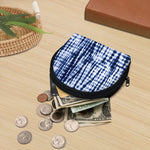 Blue Tie Dye Shibori Print Coin Purse
