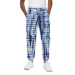Blue Tie Dye Shibori Print Cotton Pants