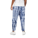 Blue Tie Dye Shibori Print Cotton Pants