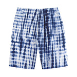 Blue Tie Dye Shibori Print Cotton Shorts