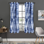 Blue Tie Dye Shibori Print Curtain