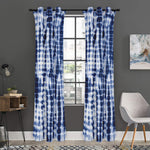 Blue Tie Dye Shibori Print Curtain