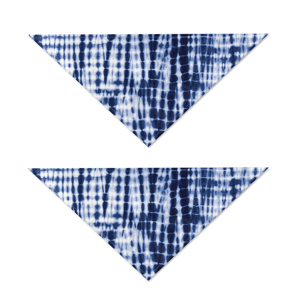 Blue Tie Dye Shibori Print Dog Bandana