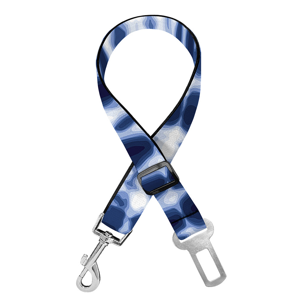 Blue Tie Dye Shibori Print Dog Seat Belt