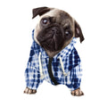 Blue Tie Dye Shibori Print Dog Zip Up Hoodie