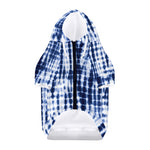 Blue Tie Dye Shibori Print Dog Zip Up Hoodie