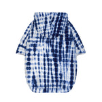 Blue Tie Dye Shibori Print Dog Zip Up Hoodie