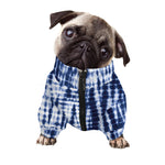 Blue Tie Dye Shibori Print Dog Zip Up Jacket