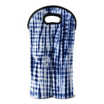 Blue Tie Dye Shibori Print Double Neoprene Wine Tote