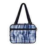 Blue Tie Dye Shibori Print Double Strap Bible Bag