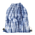 Blue Tie Dye Shibori Print Drawstring Bag