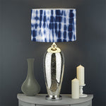 Blue Tie Dye Shibori Print Drum Lamp Shade