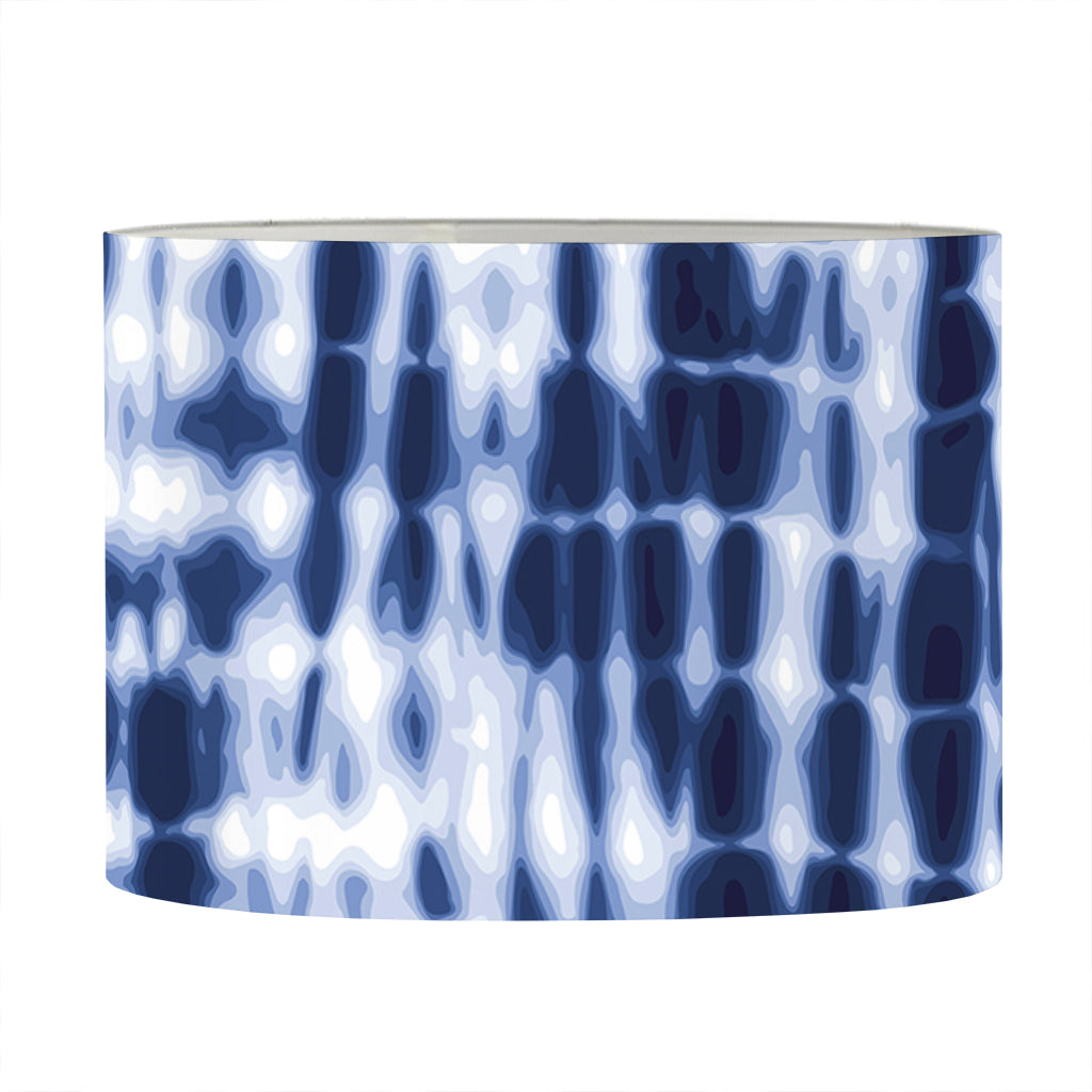 Blue Tie Dye Shibori Print Drum Lamp Shade