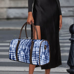 Blue Tie Dye Shibori Print Duffle Bag