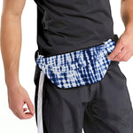 Blue Tie Dye Shibori Print Fanny Pack