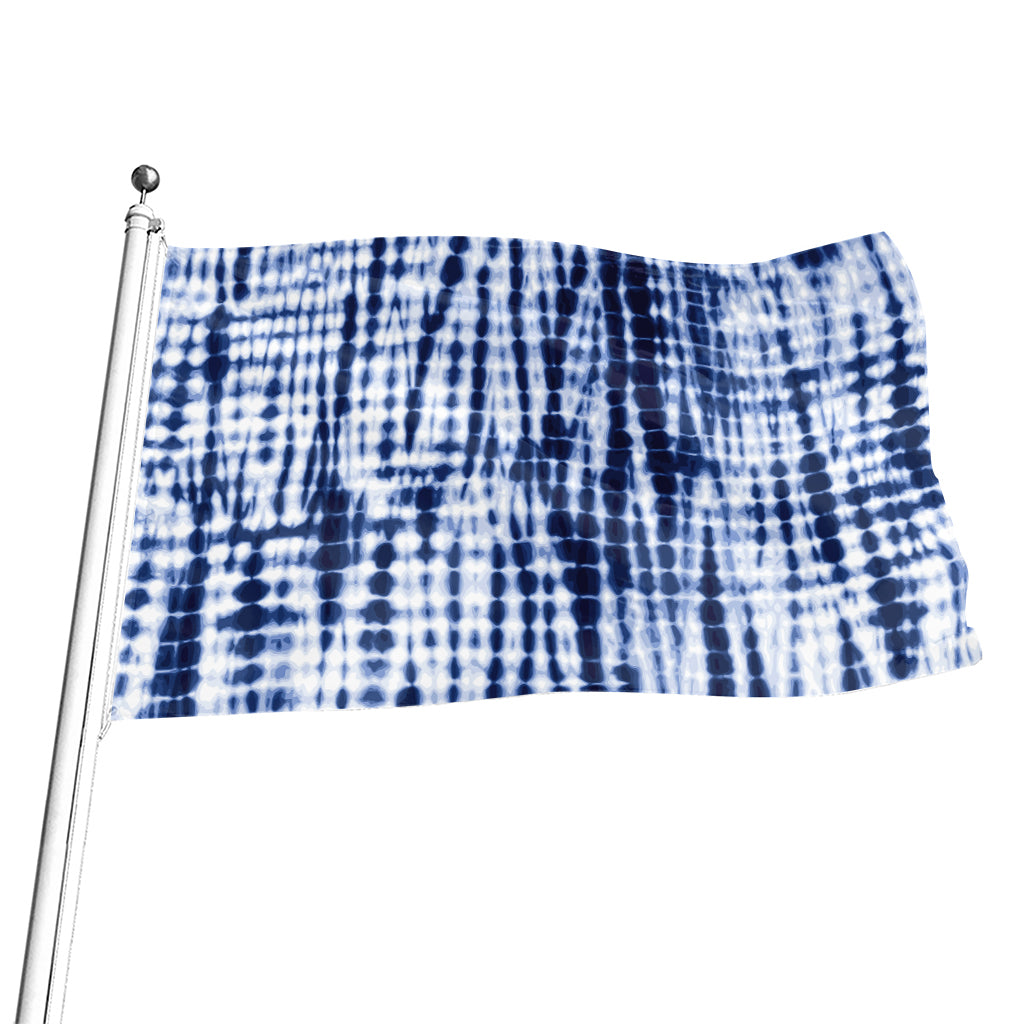 Blue Tie Dye Shibori Print Flag